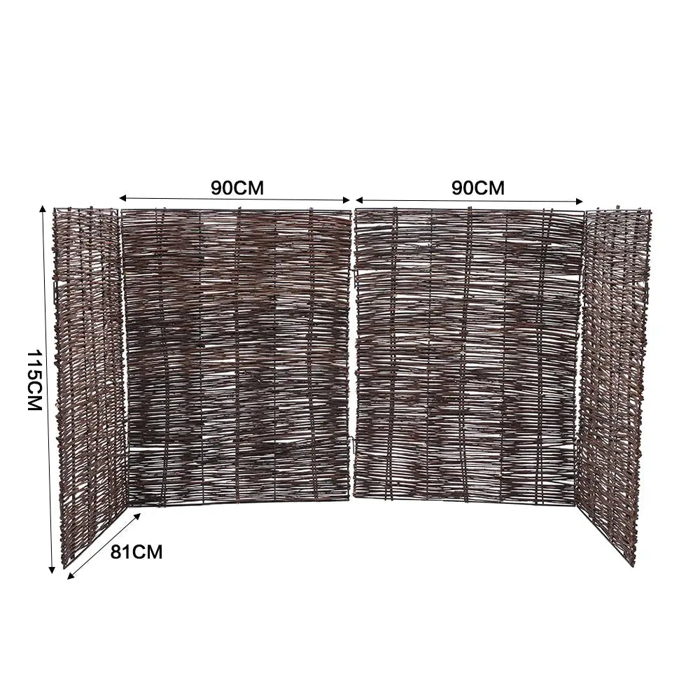 Garden Trash Can Fence Wicker Privacy Fence for Outdoor Backyard Furnish Wise