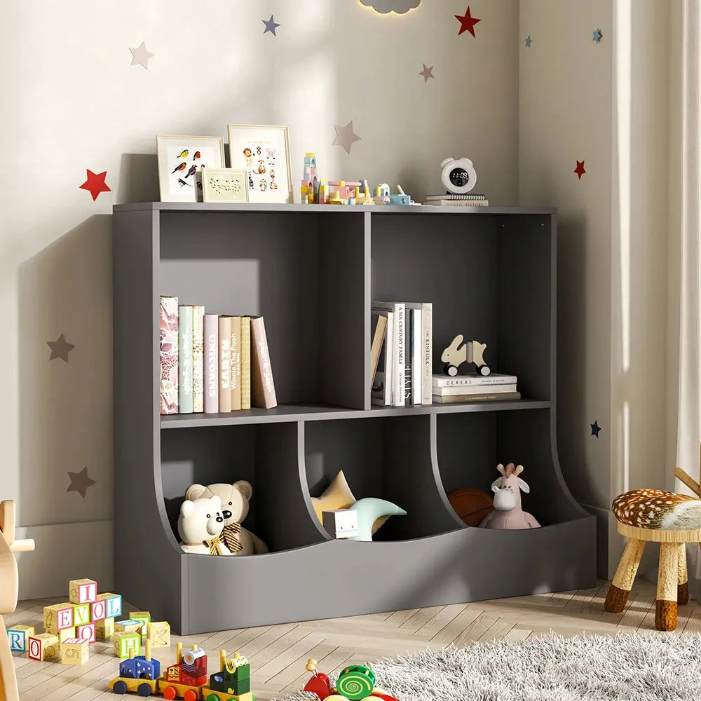 Grey 2 Tier Open Style Storage Organiser Furnish Wise