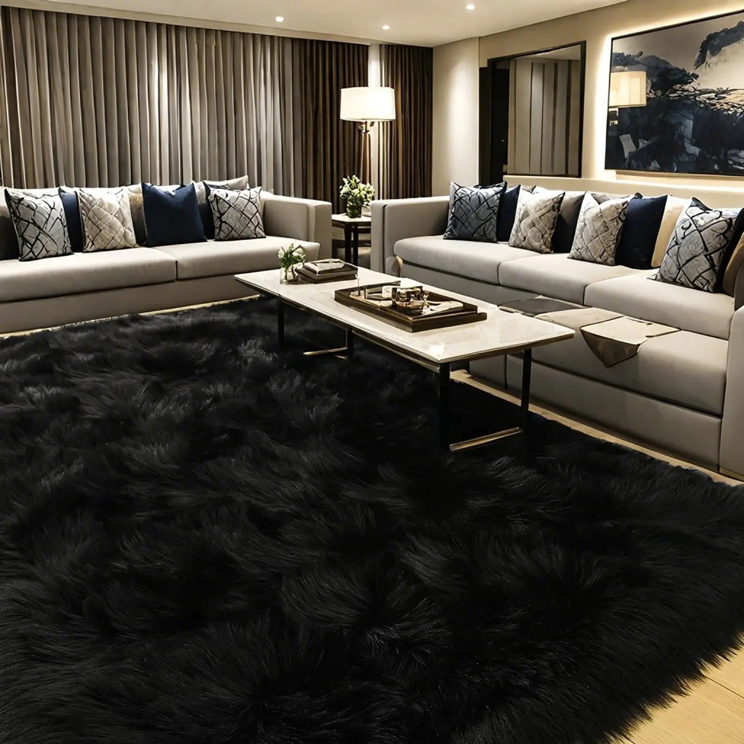 Soft Fluffy Faux Fur Rugs For Bedroom Bedside Carpet Furry Sheepskin Area Living Room Rugs Girls Room Luxury Carpet Home Decor Furnish Wise