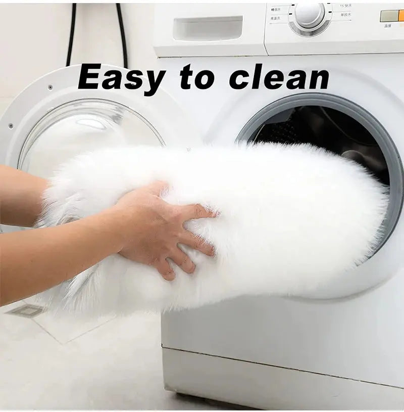 Fluffy Imitation Wool Area Rug Furnish Wise