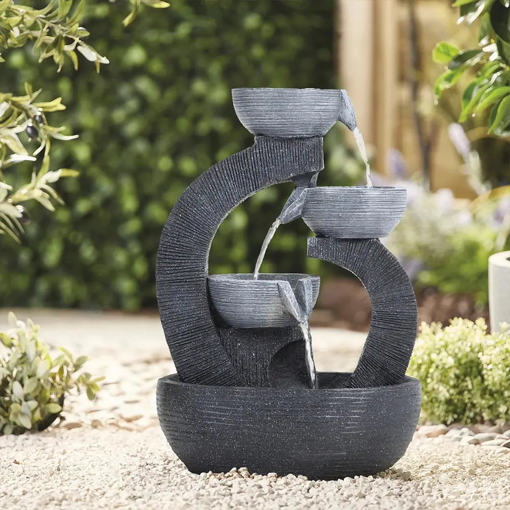 Garden Sanctuary Outdoor Solar-Powered Water Fountain Furnish Wise