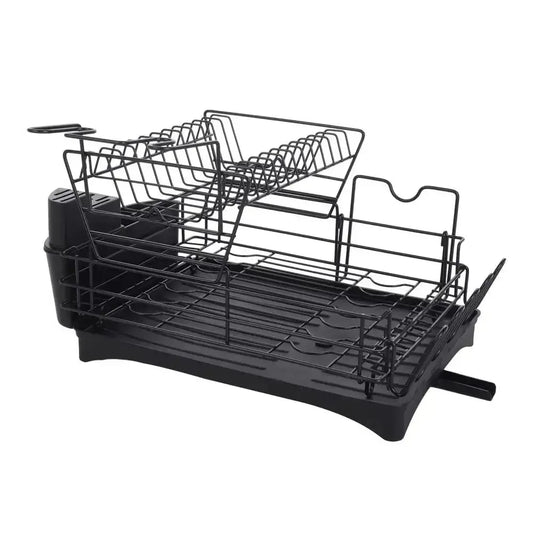 Multifunctional 2 Tier Detachable Dish Drainer Rack Furnish Wise