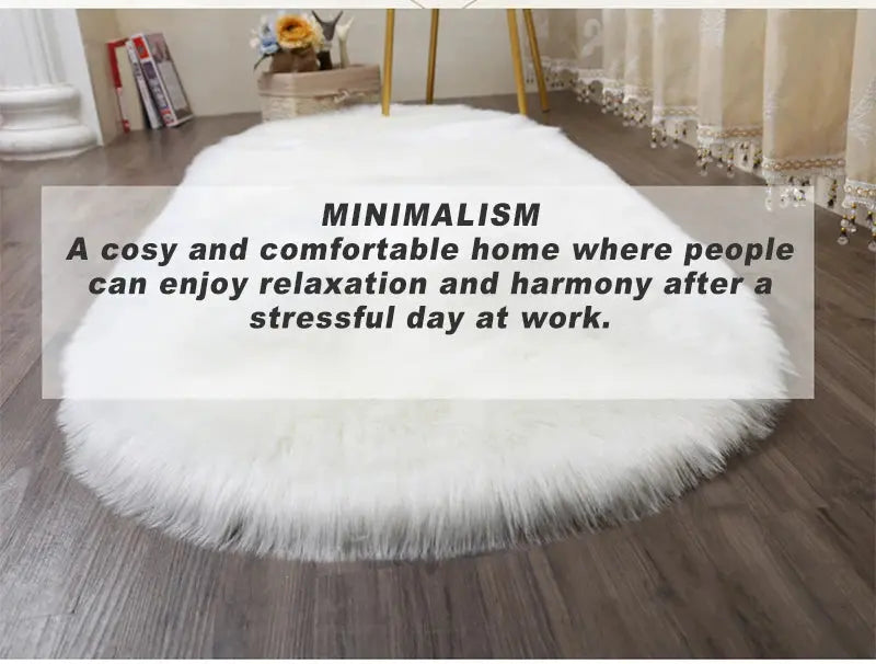 Fluffy Imitation Wool Area Rug Furnish Wise