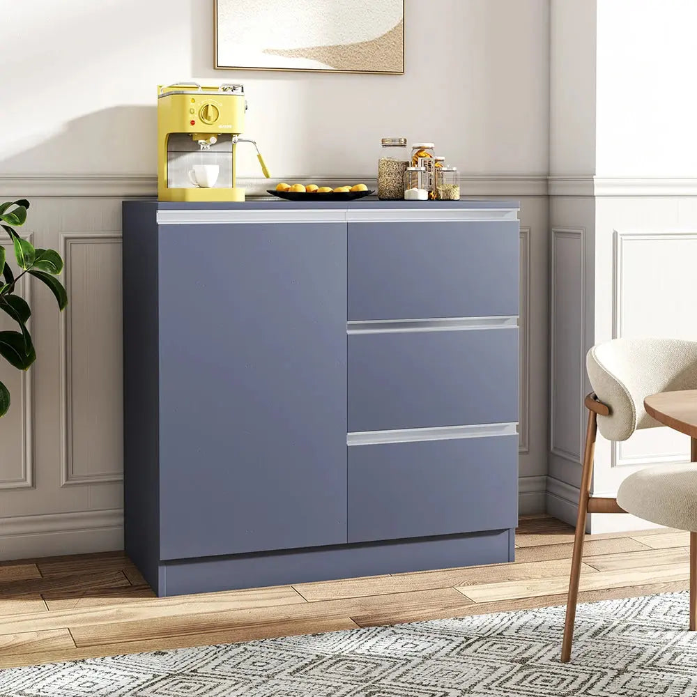 Grey 80cm Sideboard Cabinet with 3 Drawers