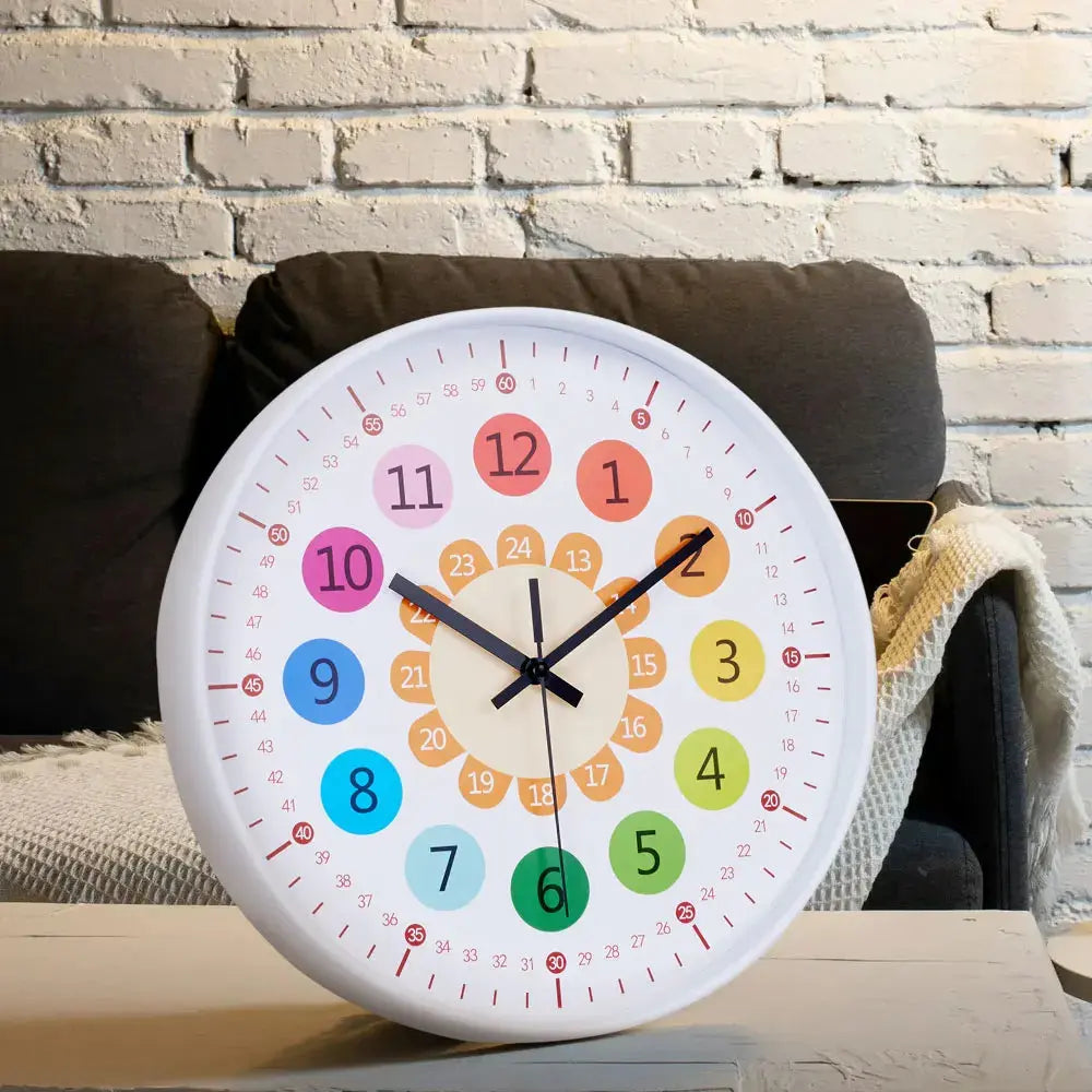 12-inch Brightly Coloured Dual-Scale Battery Operated Wall Clock Furnish Wise