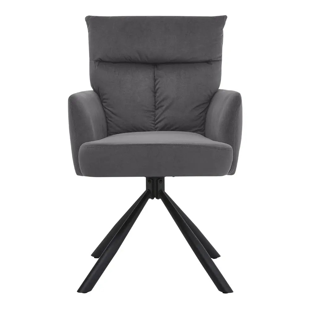 Upholstered Swivel Armchair with Black Legs