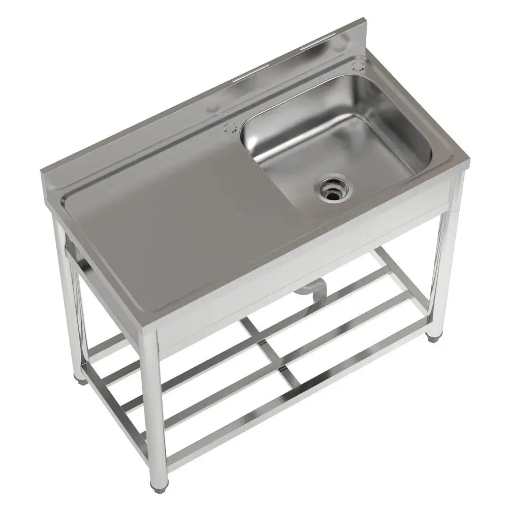 Stainless Steel Commercial Sink with Bowl Side Platform Furnish Wise