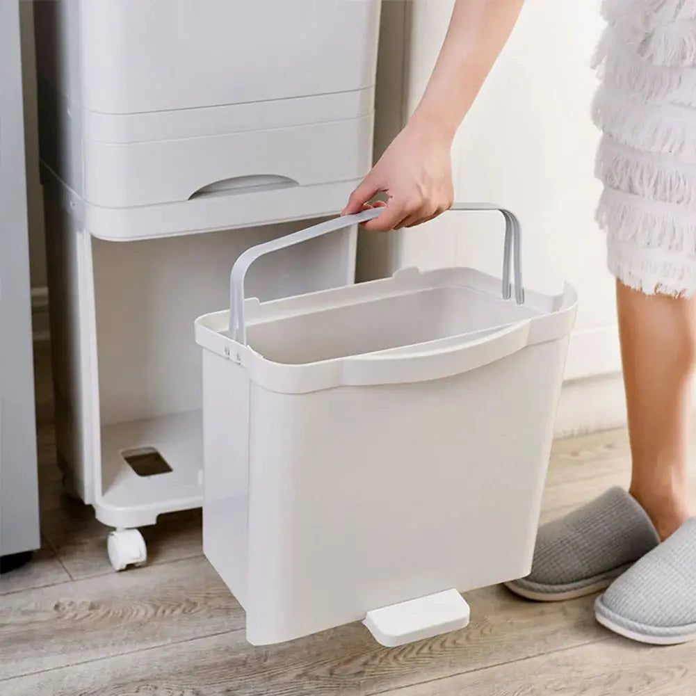 38L Double Compartment Trash Can with 4 Casters