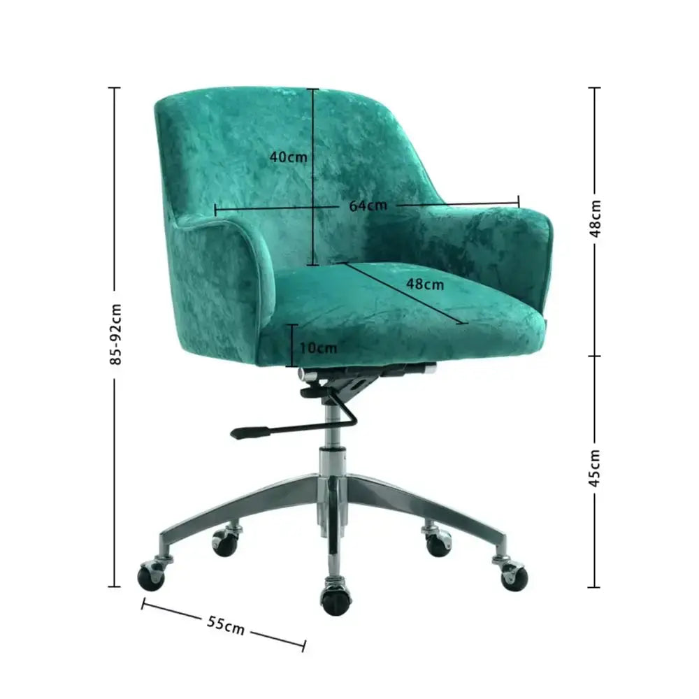 Ice Velvet Adjustable Swivel Office Chair Furnish Wise