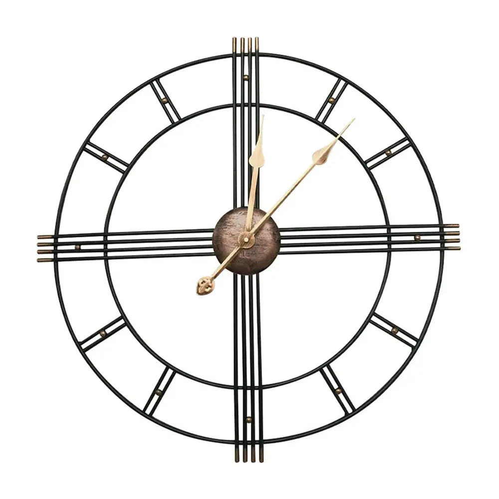 60cm Industrial Retro Roman Metal Wall Clock Furnish Wise