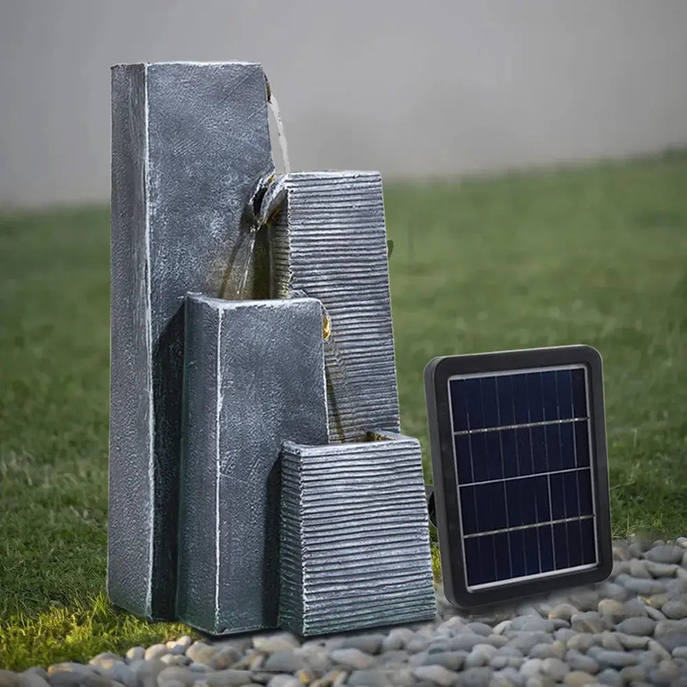 Garden Sanctuary Outdoor Solar-Powered Water Fountain Furnish Wise