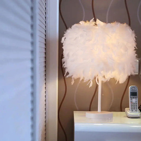 White Feather Table Lamp Furnish Wise