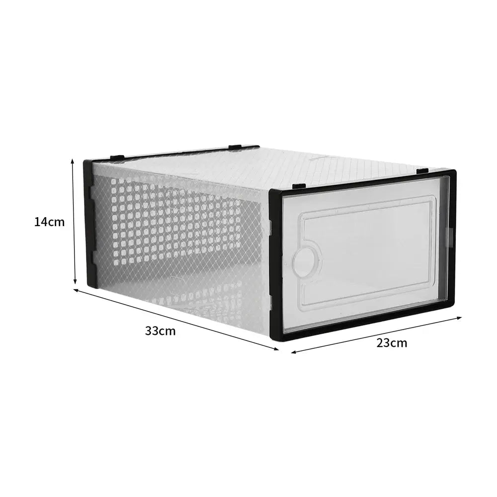 12 Pack Plastic Stackable Shoe Storage Boxes