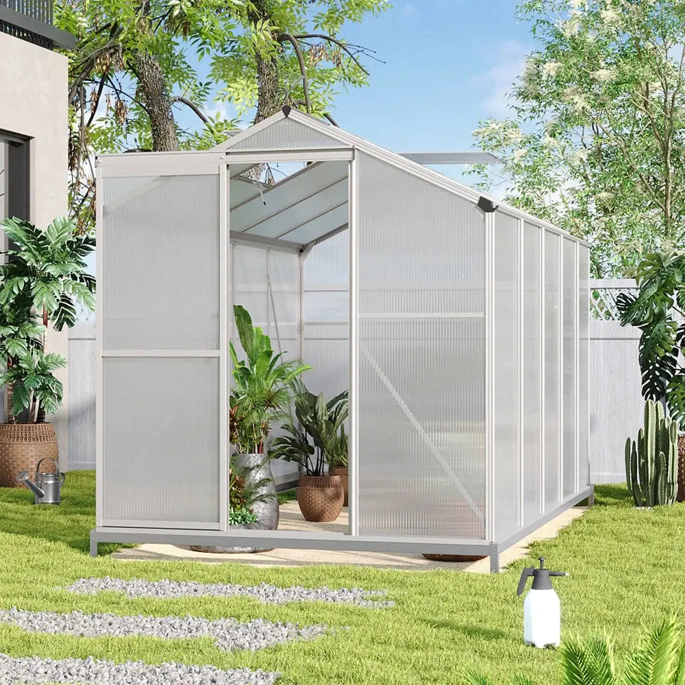 Premium Aluminium Hobby Greenhouse with Sliding Door Furnish Wise