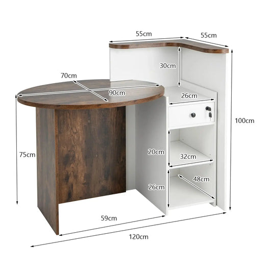 Reception Desk with Lockable Drawer Furnish Wise