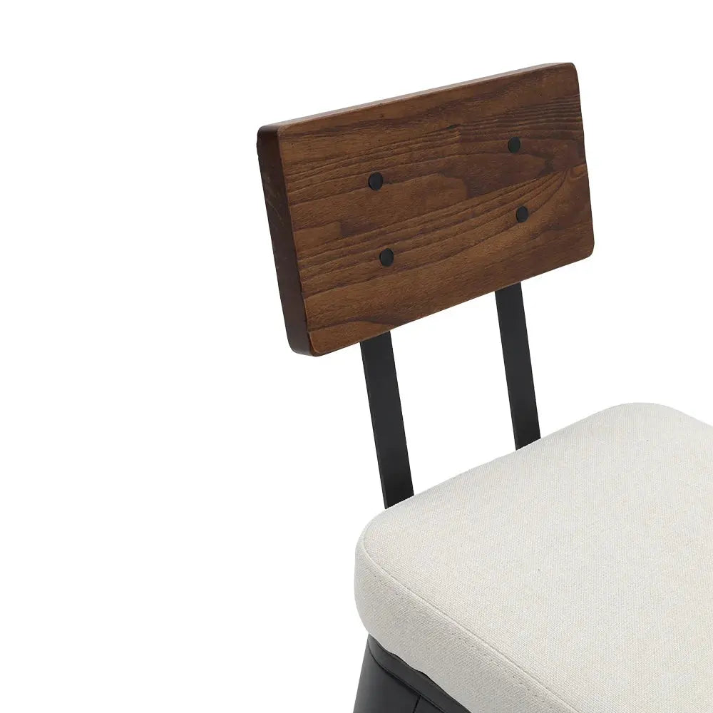 2-Piece Metal Breakfast Bar Stools with Cushions and Backrest Furnish Wise