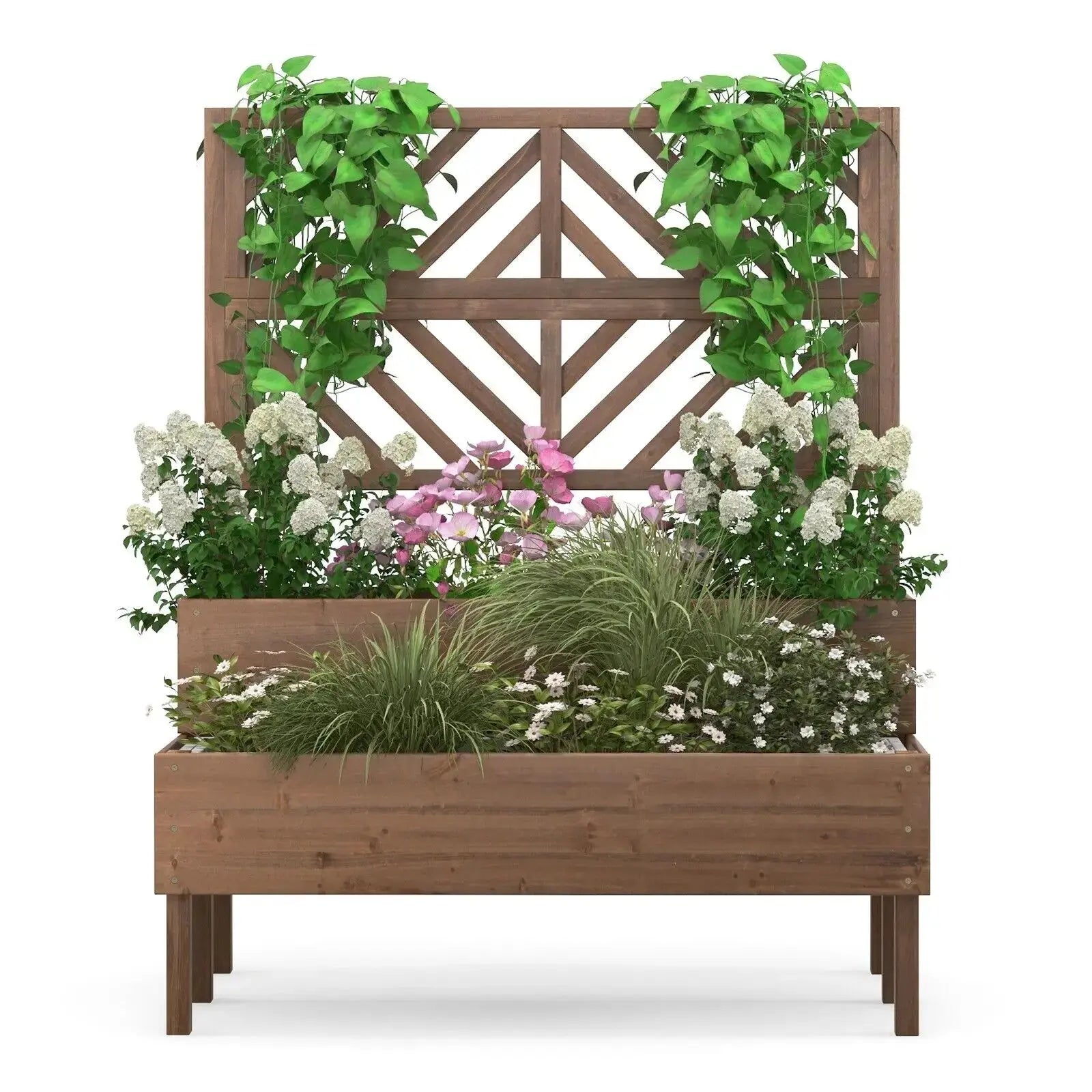 Wooden 2-Tier Raised Garden Bed Furnish Wise