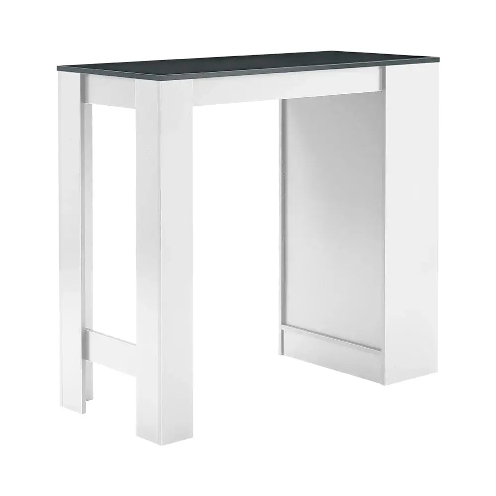 White Wooden Desk Table with Open Shelves