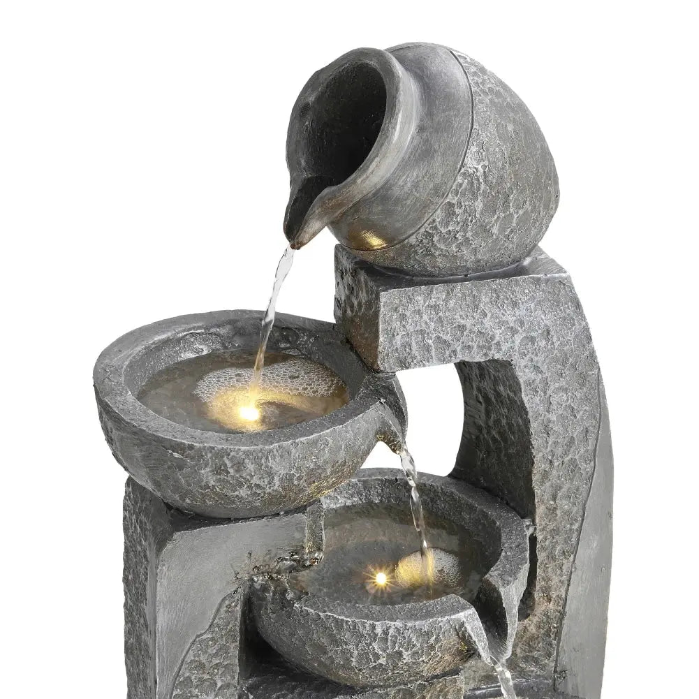 Cascade Solar-powered Water Fountain for Outdoors Gardens, Patios and Balconies Furnish Wise