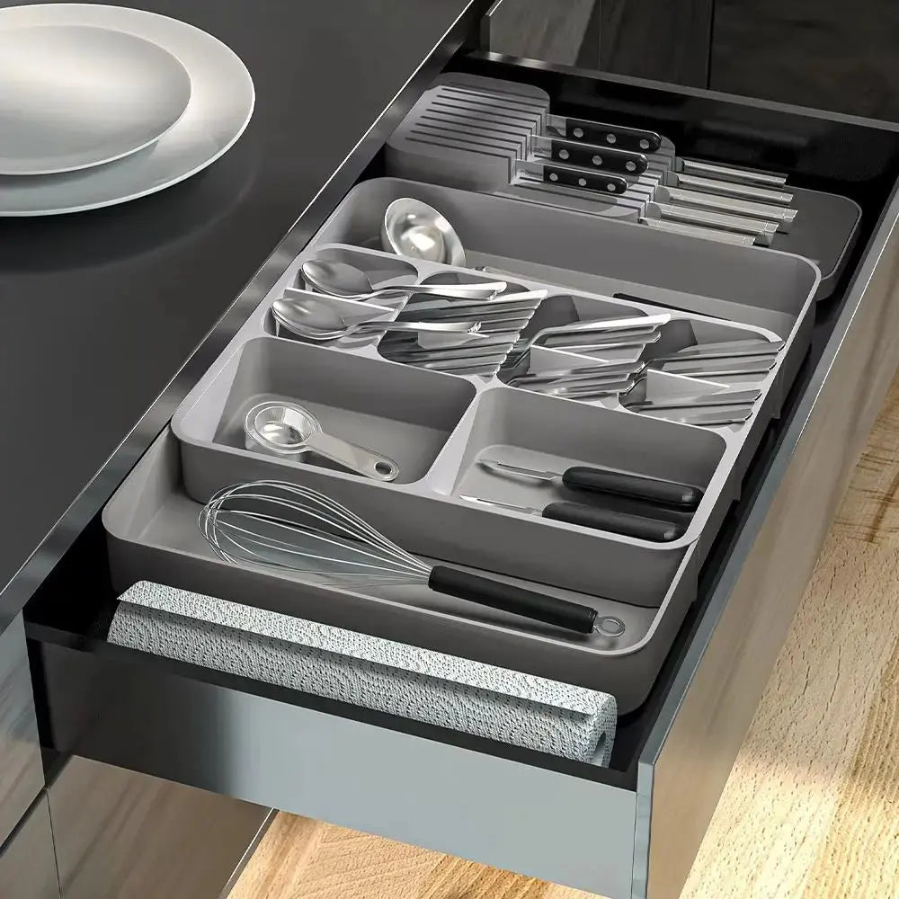 Expandable 12 Compartment Cutlery Tray Drawer Organiser