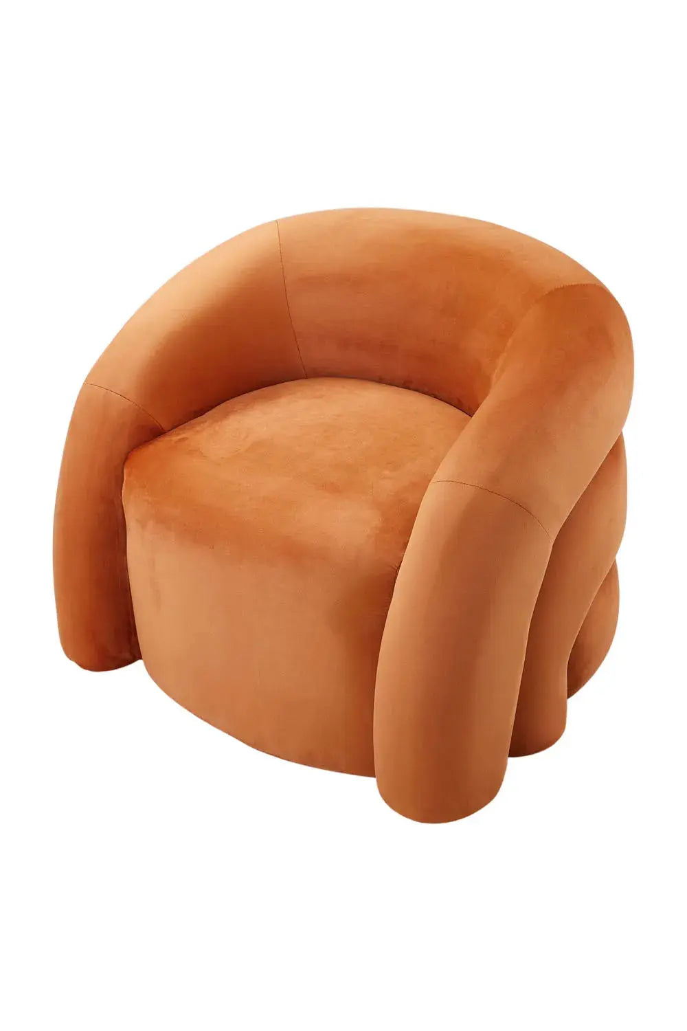 Nordic Velvet Upholstered Curved Armchair
