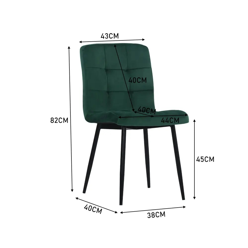 Set of 4 Matte Velvet Padded Dining Chairs Furnish Wise