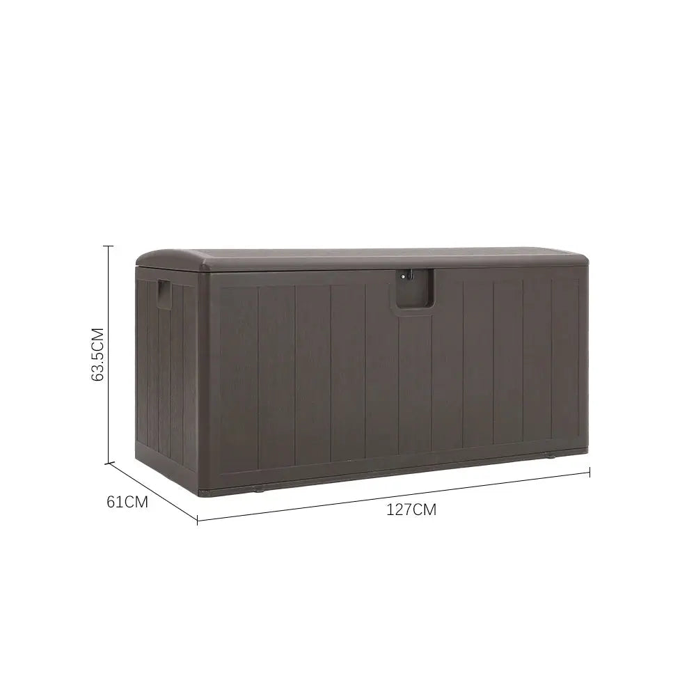 Rattan Outdoor Deck Box with Hidden Handles Furnish Wise