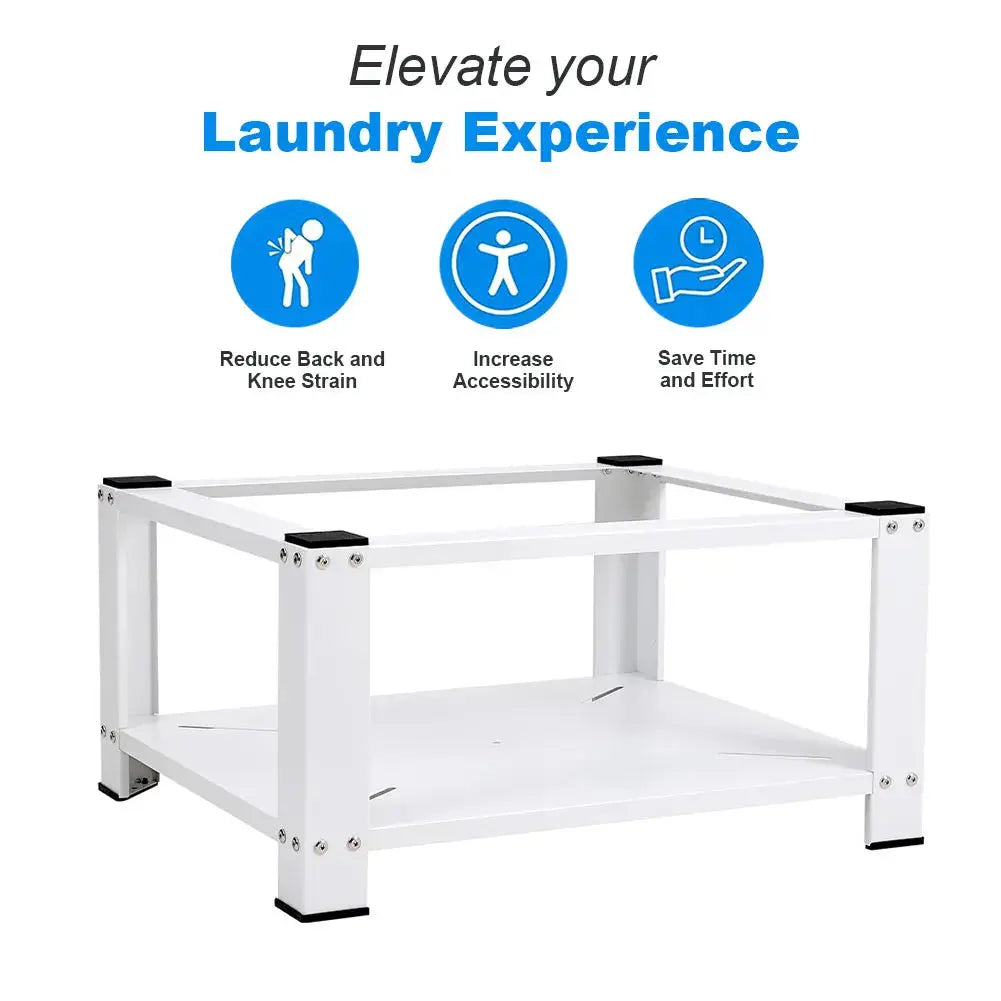 Washing Machine Dryer Pedestal Powerful and Durable, White Furnish Wise