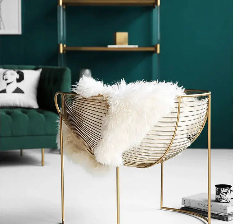 Creative Hollow Out Golden Luxury Armchair Furnish Wise