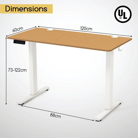 Electric Height Adjustable Standing Desk Furnish Wise