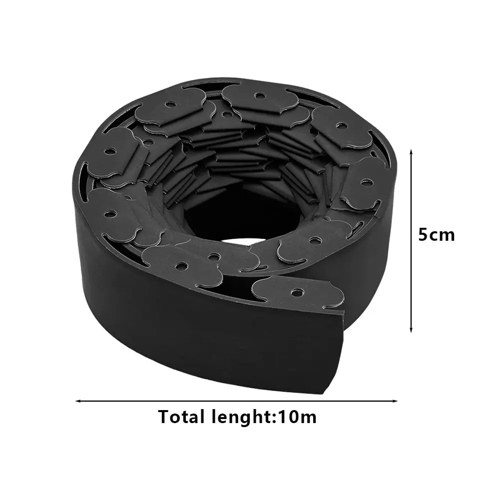 No-Dig L-Shaped Garden Edging with 30 Ground Pegs