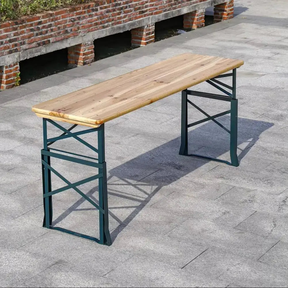 Outdoor Foldable Wooden Height Adjustable Garden Table Furnish Wise