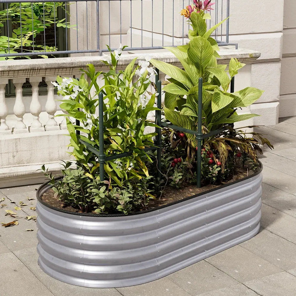 Silver Garden Raised Bed Planter Pot