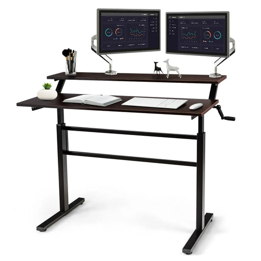 2-Tier Adjustable Height Standing Desk Furnish Wise