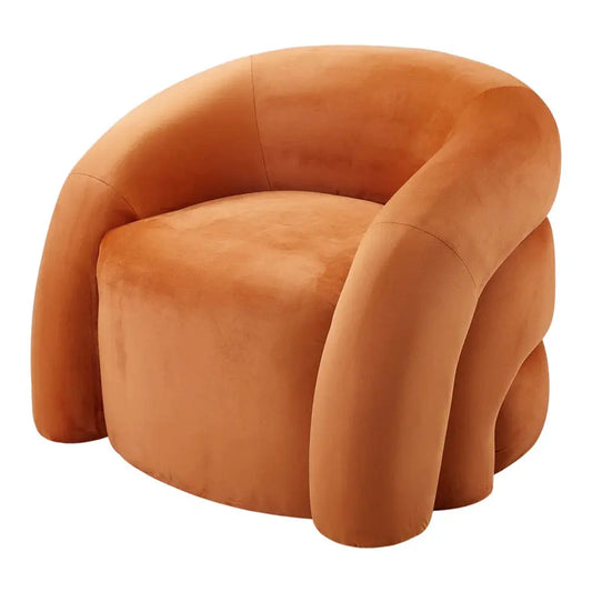 Nordic Velvet Upholstered Curved Armchair