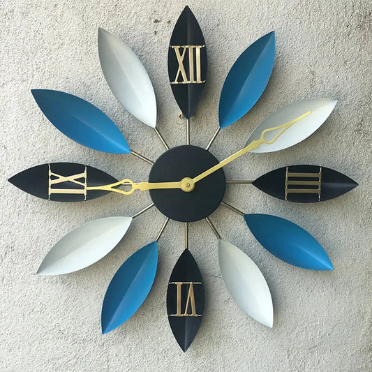 Large Vintage Flower Wall Clock Home Art Decor Furnish Wise