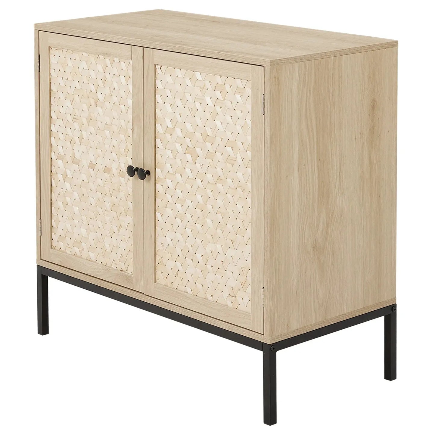 Rustic Bamboo Sideboard with Woven Doors