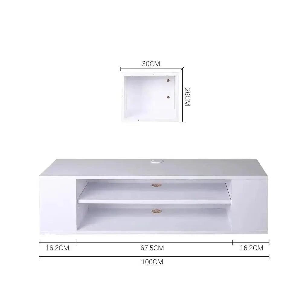 White MDF Framed TV Unit with Easy Cable Access