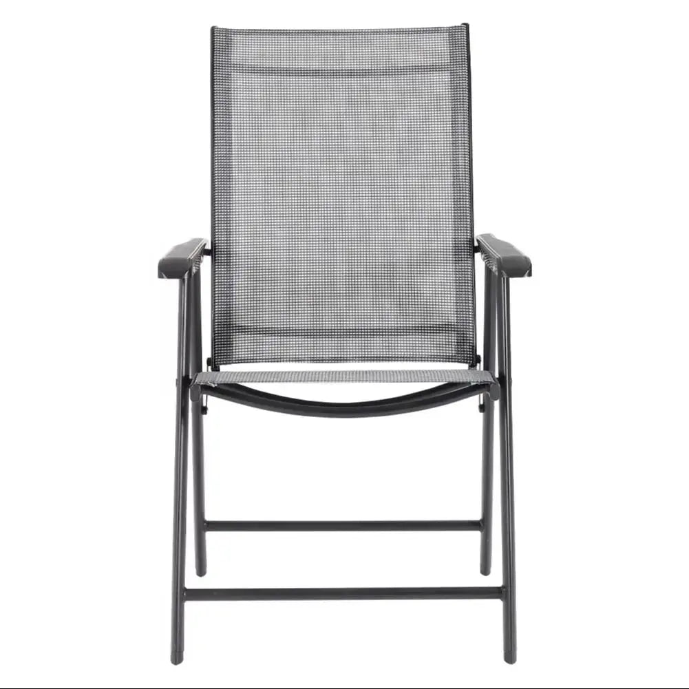 Set of 4 Black Garden Folding Chair Furnish Wise