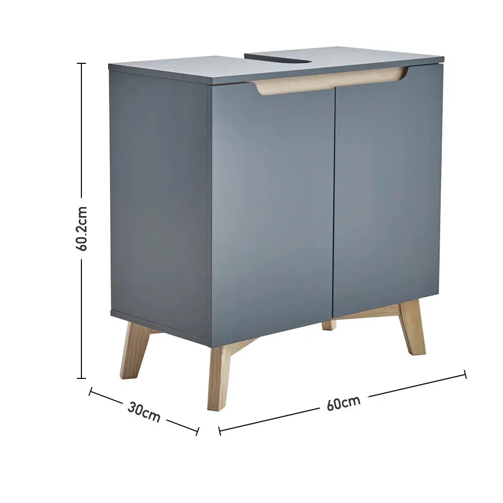 Grey Freestanding Under Sink Storage Cabinet Furnish Wise