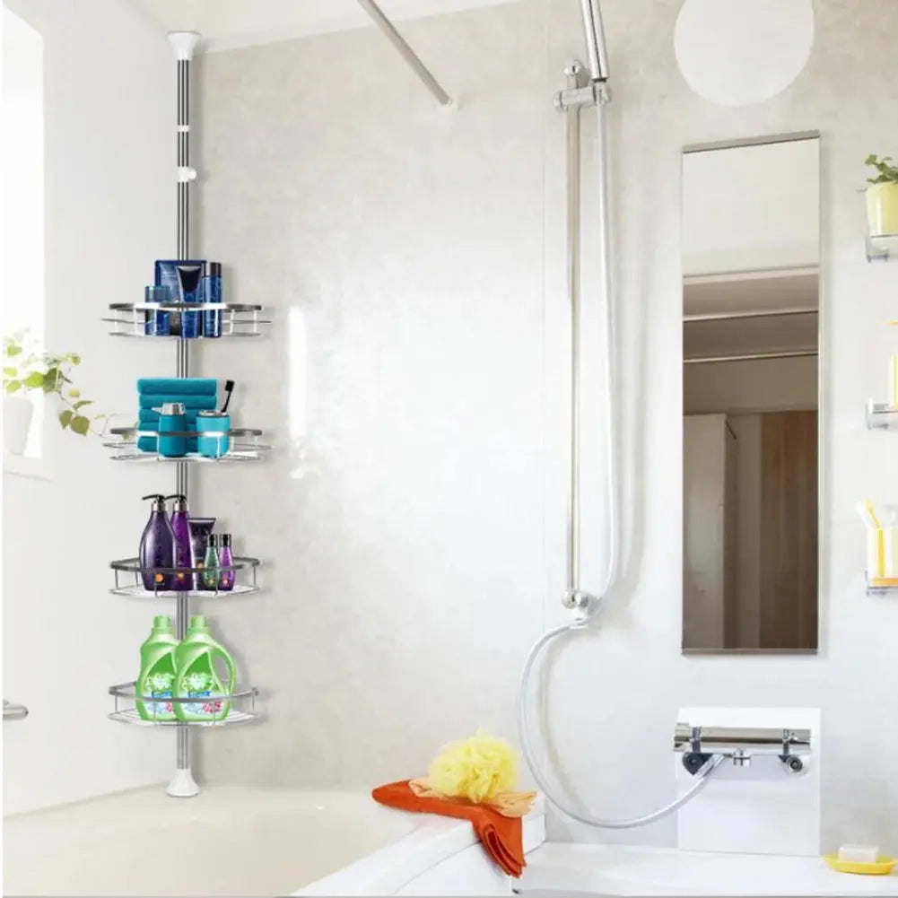 4 Tier Telescopic Bathroom Corner Shelf Shower Organizer Caddy