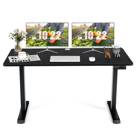 GOFLAME Electric Height Adjustable Standing Desk, Sit Stand Desk w/ Frame, 4 Programmable Preset Controller Furnish Wise