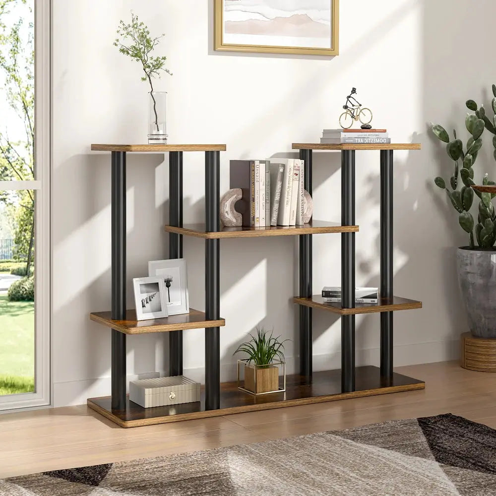 Brown 6 Tier Plant Stand Flower Display Shelf