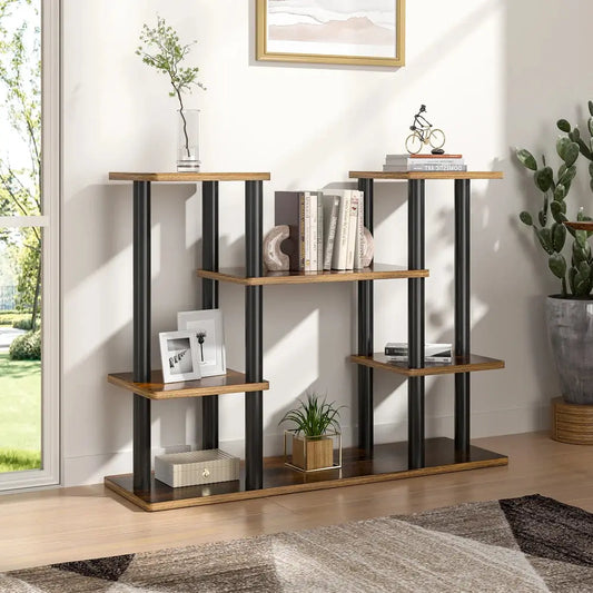 Brown 6 Tier Plant Stand Flower Display Shelf Furnish Wise