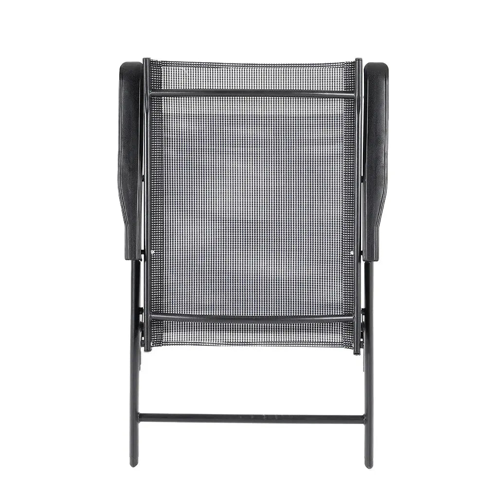Set of 4 Black Garden Folding Chair Furnish Wise