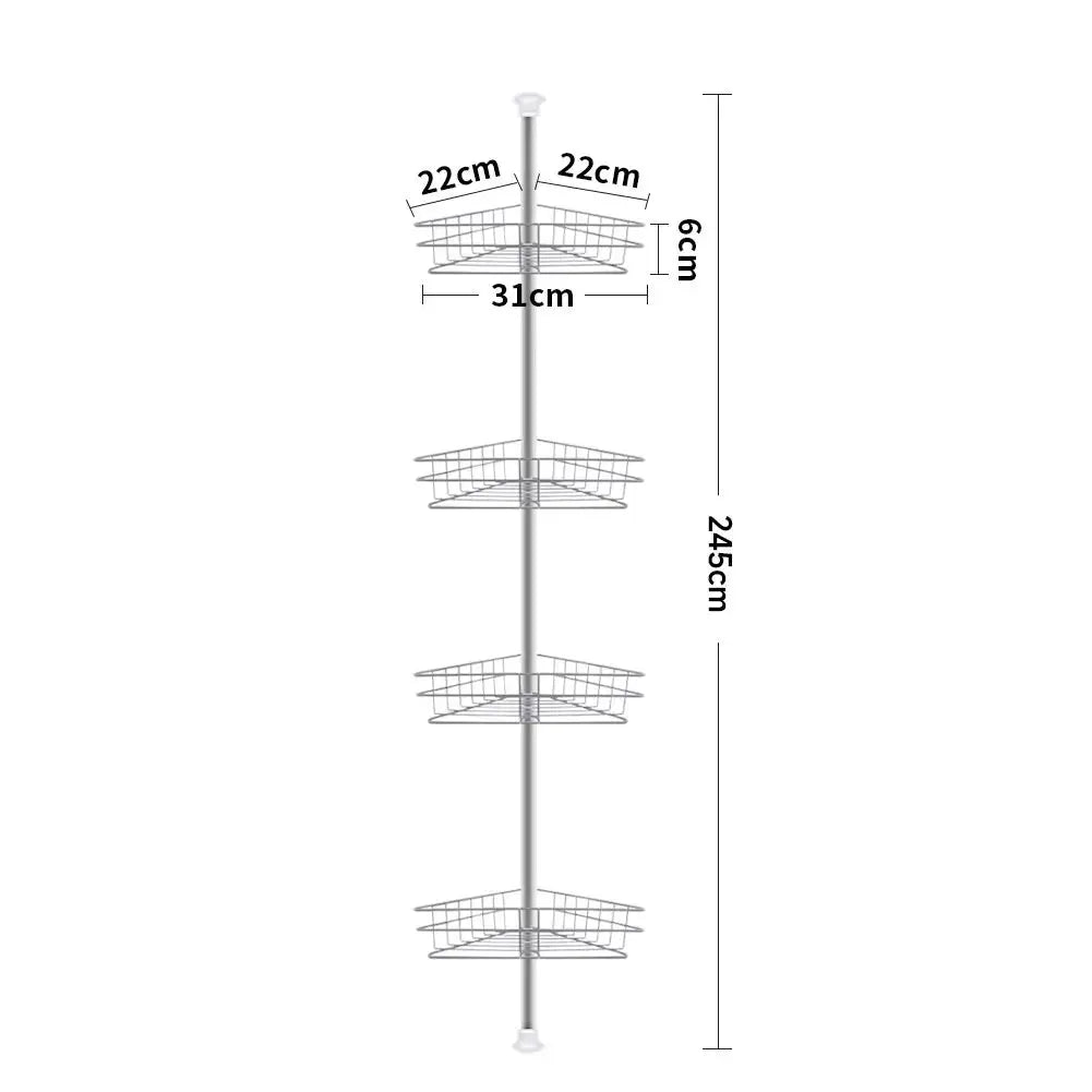 4 Tier Telescopic Bathroom Corner Shelf Shower Organizer Caddy