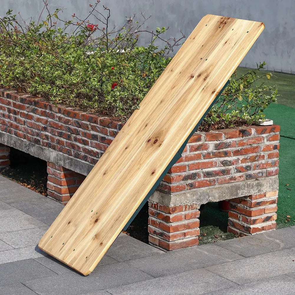 Outdoor Foldable Wooden Height Adjustable Garden Table Furnish Wise