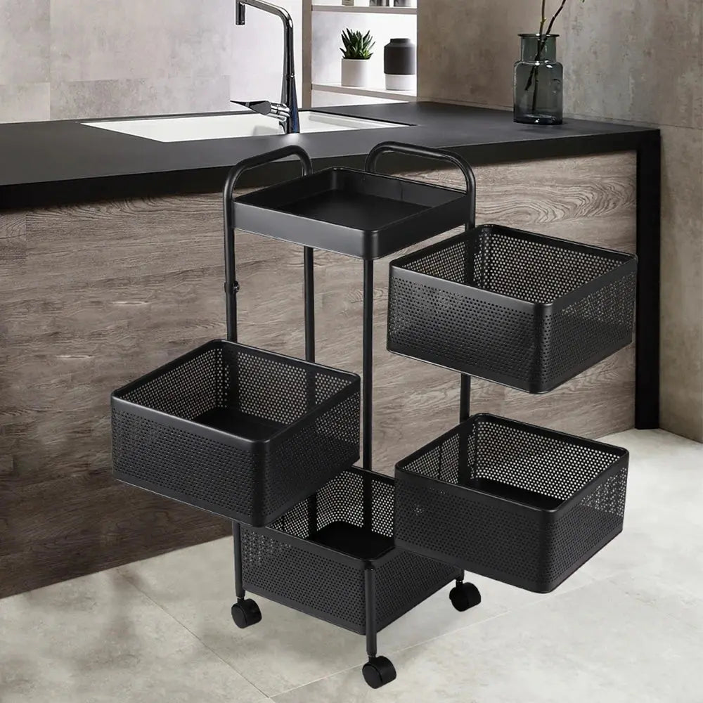 5-Tier Kitchen Storage Rack with Wheels