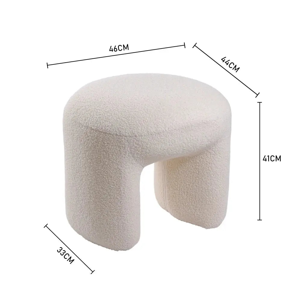 Multifunctional Household Modern Teddy Bear Fur Upholstered Ottoman
