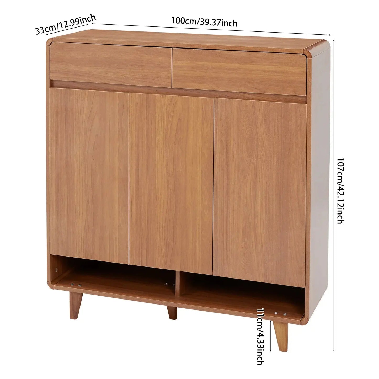 5-Tier Cabinet Shoe Cabinet with Two Small Drawers